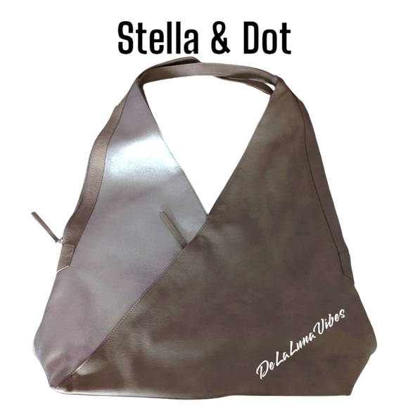 Stella & Dot Crisscross HoBo Handbag. NWOT. Soft Grey & Deep Grey. - Picture 1 of 9